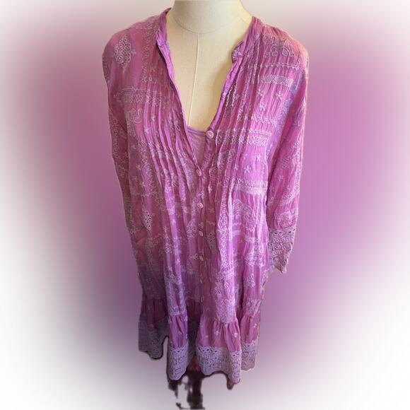 Johnny Was Pink Mini Dress - Picture 1 of 10